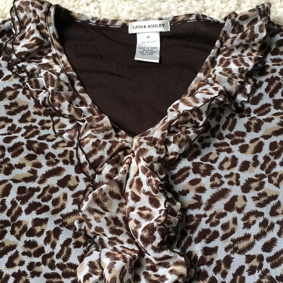 Semi Sheer Ruffle Leopard Blouse - Picture 6 of 7